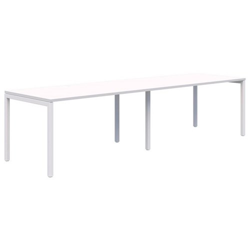 Ventra Fixed Height Desk 2 Pod Inline 1500x800mm Snow Velvet/White