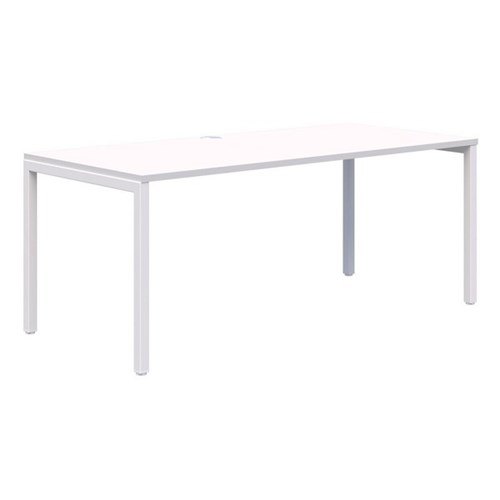 Ventra Fixed Height Desk Single 1500x800mm Snow Velvet/White