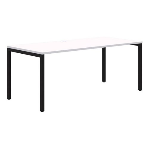 Ventra Fixed Height Desk Single 1500x800mm Snow Velvet/Black