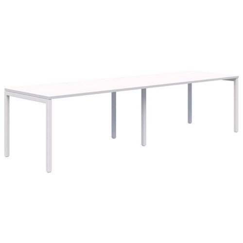 Ventra Fixed Height Desk 2 Pod Inline 1200x700mm Snow Velvet/White