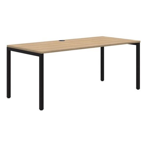 Ventra Fixed Height Desk Single 1500x800mm Classic Oak/Black