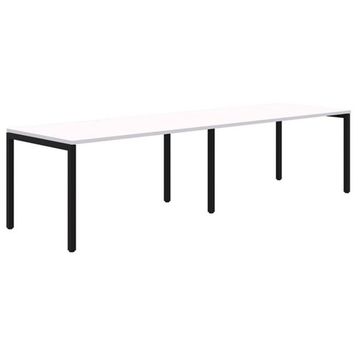 Ventra Fixed Height Desk 2 Pod Inline 1200x700mm Snow Velvet/Black