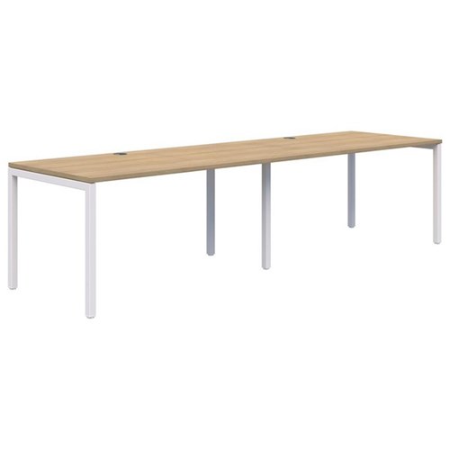 Ventra Fixed Height Desk 2 Pod Inline 1200x700mm Classic Oak/White