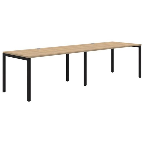 Ventra Fixed Height Desk 2 Pod Inline 1200x700mm Classic Oak/Black