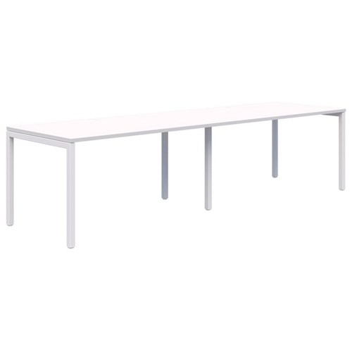 Ventra Fixed Height Desk 2 Pod Inline 1800x800mm Snow Velvet/White