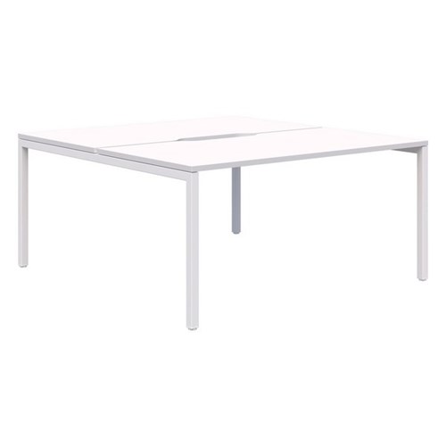 Ventra Fixed Height Desk 2 Pod Back To Back 1800x800mm Snow Velvet/White
