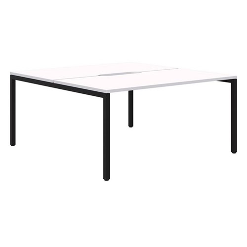Ventra Fixed Height Desk 2 Pod Back To Back 1800x800mm Snow Velvet/Black