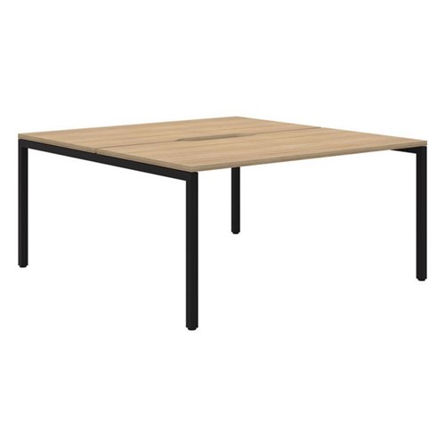 Ventra Fixed Height Desk 2 Pod Back To Back 1800x800mm Classic Oak/Black