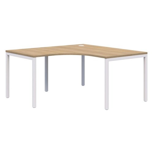 Ventra Fixed Height 90 Degree Corner Workstation 1800x1800x800mm Classic Oak/White