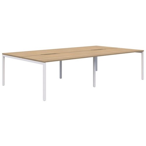 Ventra Fixed Height Desk 4 Pod Back To Back 1200x700mm Classic Oak/White