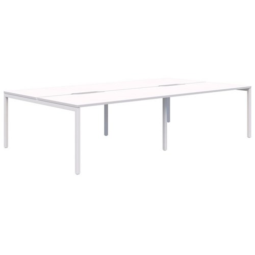 Ventra Fixed Height Desk 4 Pod Back To Back 1800x800mm Snow Velvet/White