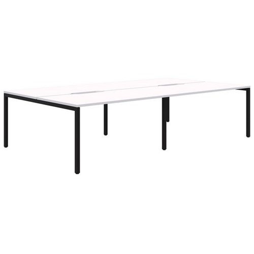 Ventra Fixed Height Desk 4 Pod Back To Back 1800x800mm Snow Velvet/Black