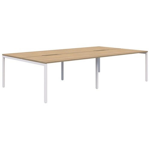Ventra Fixed Height Desk 4 Pod Back To Back 1800x800mm Classic Oak/White