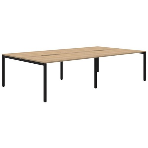 Ventra Fixed Height Desk 4 Pod Back To Back 1800x800mm Classic Oak/Black