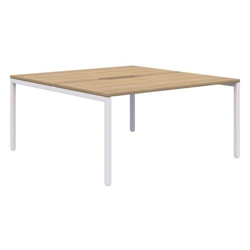 Ventra Fixed Height Desk 2 Pod Back To Back 1200x700mm Classic Oak/White