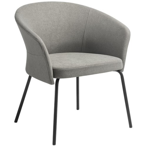 Eden Clove Visitor 4-Leg Armchair Warm Grey/Black