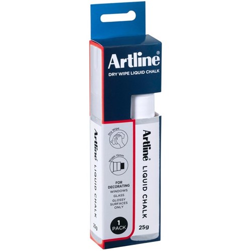Artline Jumbo Liquid Chalk Dry Wipe Chisel Marker White