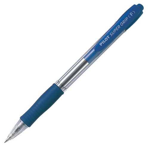 Pilot Super Grip Blue Retractable Ballpoint Pen 0.7mm Fine Tip