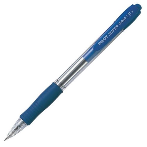 Pilot Supergrip Blue Retractable Ballpoint Pen Fine Tip OfficeMax NZ