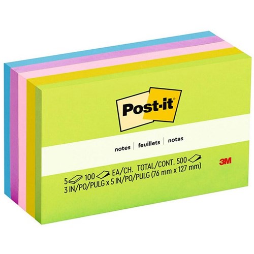 Post-it® Notes 655 76x127mm Floral Fantasy, Pack of 5