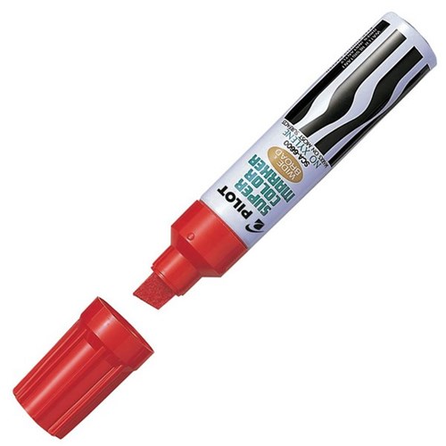 Pilot Super Color SCA-6600 Red Jumbo Permanent Marker Refillable Chisel Tip