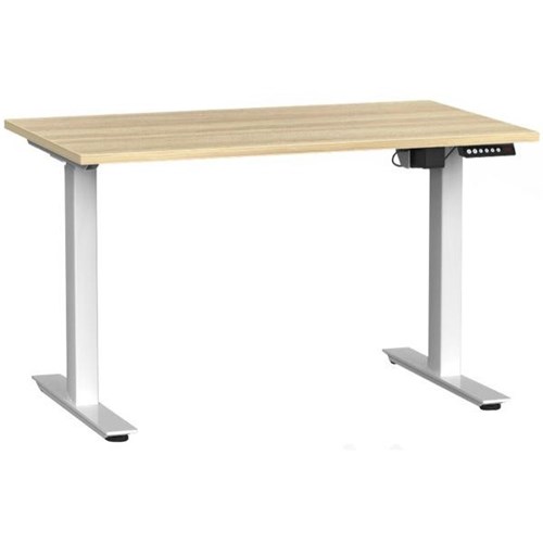 Agile 2 Electric Single User Height Adjustable Desk 1200mm Atlantic Oak/White
