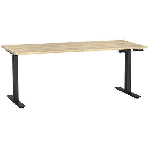 Agile 2 Electric Single User Height Adjustable Desk 1800mm Atlantic Oak/Black