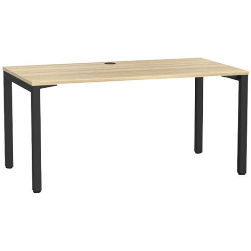 Cubit Single User Desk 1500mm Atlantic Oak/Black