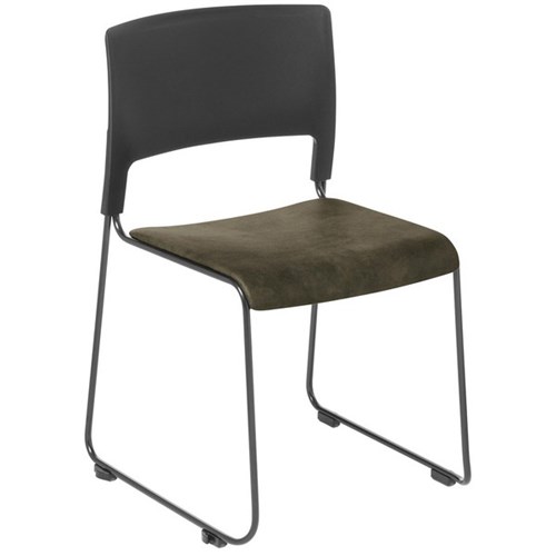 Slim Cafe Chair Sled Base Upholstered Eastwood/Brunswick