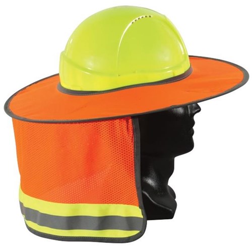 Full Brim Sun Shield For Hard Hat Hi Vis Orange