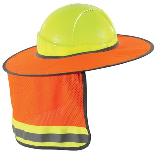 Full Brim Sun Shield For Hard Hat Hi Vis Orange