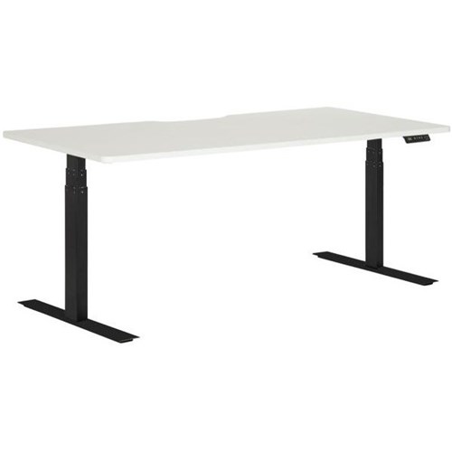 Amplify Electric Height Adjustable Desk Dual Motor Scallop Top 1800x800mm White/Black