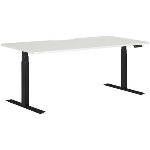 Amplify Electric Height Adjustable Desk Dual Motor Scallop Top 1500x750mm White/Black