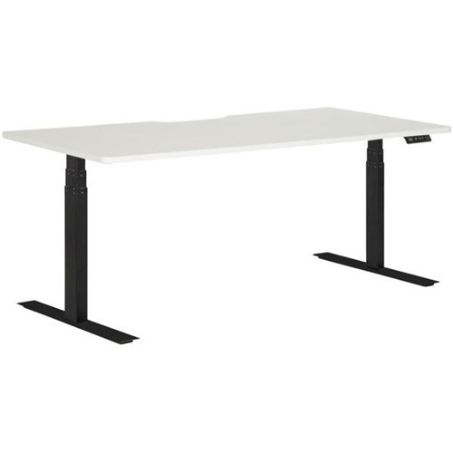 Amplify Electric Height Adjustable Desk Single Motor Scallop Top 1500mm White/Black