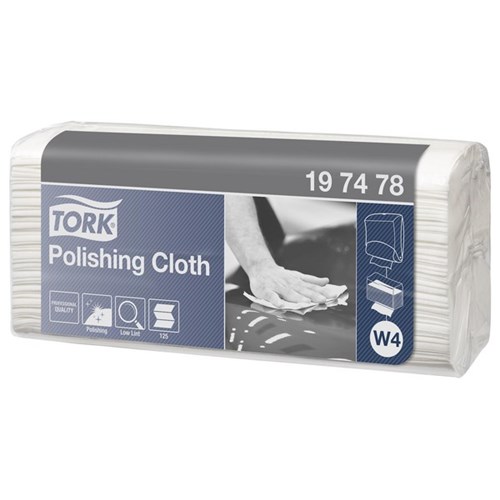 Tork 197478 W4 Polishing Cloth Low Lint, Pack of 125