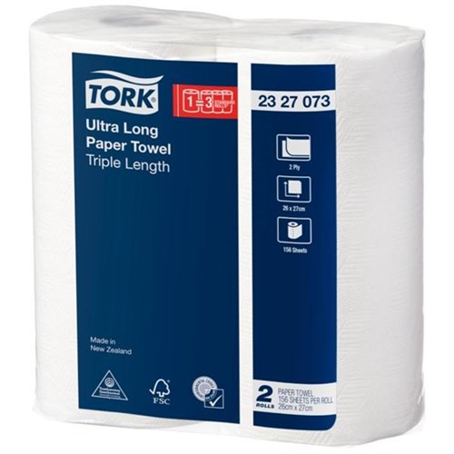 Tork Ultra Long Paper Towel Roll 2 Ply, Pack of 2