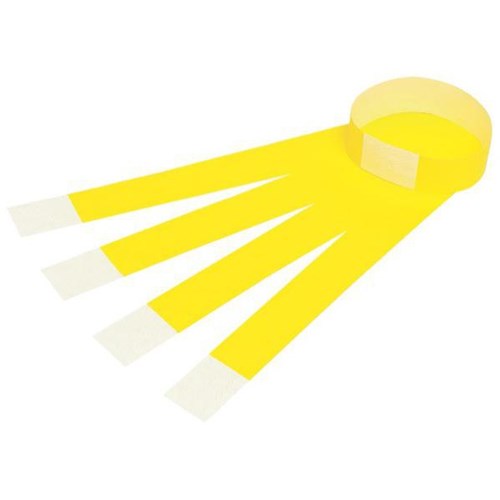 Rexel Wristbands Fluoro Yellow, Pack of 100