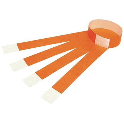 Rexel Wristbands Fluoro Orange, Pack of 100