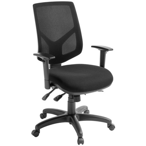 Eden Office Crew Task Chair High Mesh Back With Arms Black