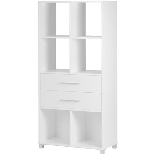 Cube Shelving 6 Cube 2 Drawers 800x1650mm White OfficeMax NZ