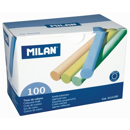 Milan Chalk Assorted Colours, Box of 100