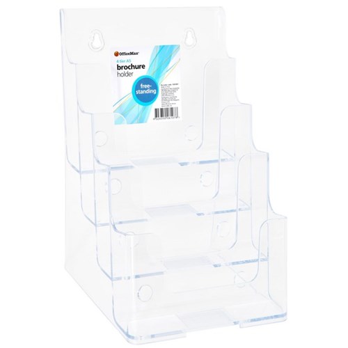 OfficeMax Brochure Holder Free Standing/Wall Mountable A5 4 Tier