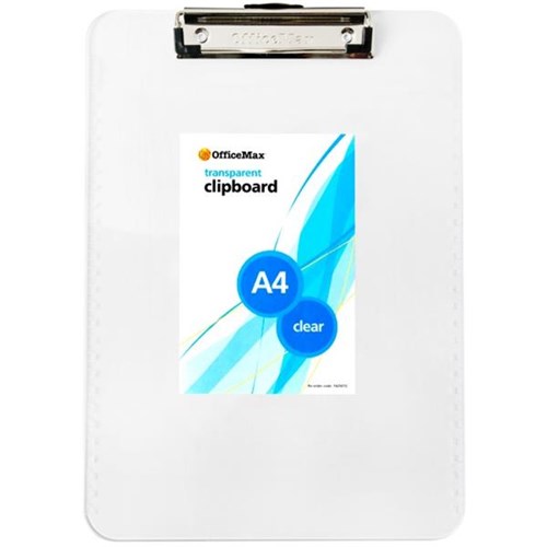 OfficeMax Transparent Clipboard A4 Clear Plastic OfficeMax NZ