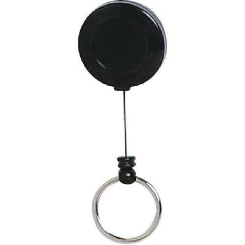 OfficeMax Mini Retractable Key Holder Nylon Cord Black