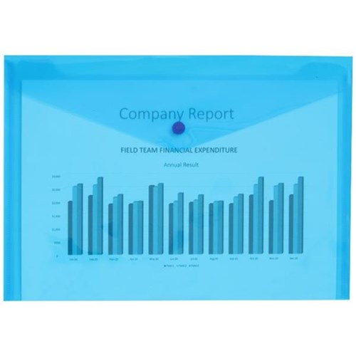 OfficeMax Document Wallet A4 Polypropylene Blue OfficeMax NZ