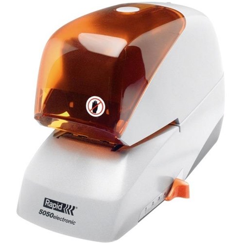 Rapid 5050E Electronic Stapler 50 Sheet Silver & Orange OfficeMax NZ
