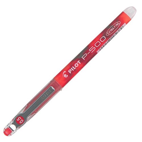 Pilot P500 Red Rollerball Pen 0.5mm Extra Fine Tip