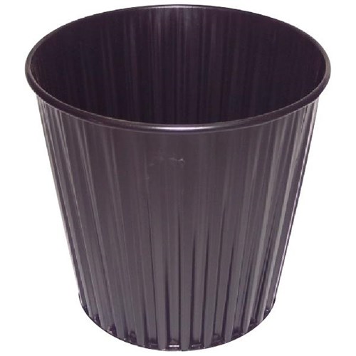 Fluteline Metal Waste Rubbish Bin 15 Litre 30cm Black OfficeMax NZ