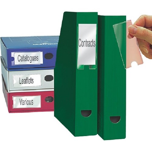 3L Label Holder Self Adhesive Pockets 55x102mm Clear, Pack of 6