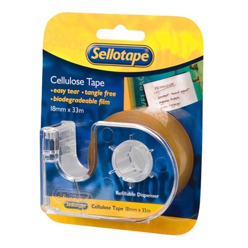 Sellotape Cellulose Tape & Dispenser 18mm x 33m